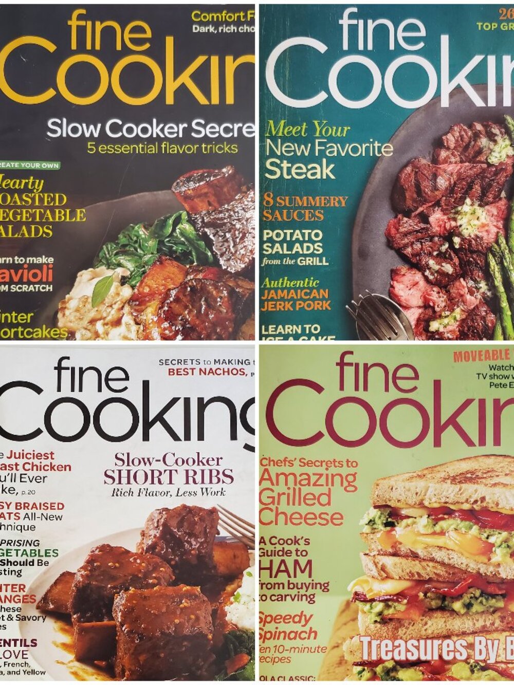 Taunton's Fine Cooking Magazine Lot 4 Recipes Chicken Steak Slow Cooker Grilling